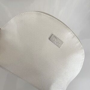 DIOR VINTAGE White Cosmetic Bag with signature Texture purse bridal wedding